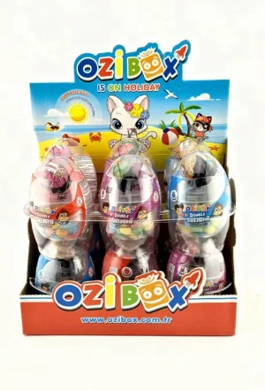 Ozi Box is on Holiday candy filled plastic egg, 44-gram, display box (case of 12)