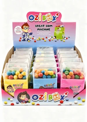 Ozi Box Great Gum Machine fun gummy candy, 30-gram, display box (case of 15)