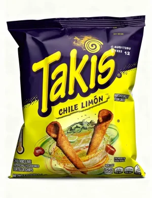 Takis chile limon tortilla chips, 3.25-ounce / 92.3-gram bag (case of 20)