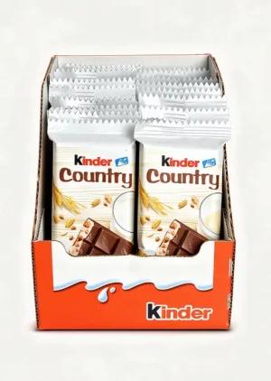 Kinder Country small chocolate bar in wrapper, 23.5-gram in 20-count display box (case of 4 x 20-bars)