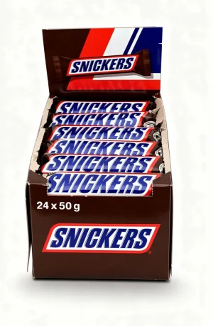 Snickers(r) peanut, nougat, and milk chocolate candy bar, 1.76-ounce / 50-gram bars in wrapper (case of 24)