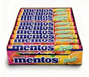 mentos fruit breath freshening candy, 14-count, 1.32-ounce / 37.5-grams, (case of 20)