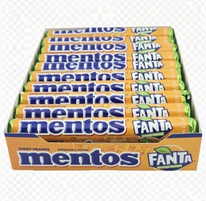 mentos Fanta orange breath freshening candy, 14-count, 1.32-ounce / 37.5-grams, (case of 20)