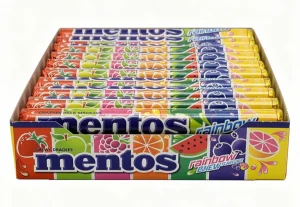 mentos rainbow breath freshening candy, 14-count, 1.32-ounce / 37.5-grams, (case of 20)