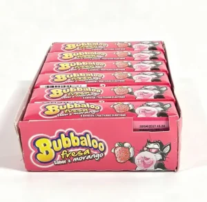 Bubbaloo strawberry gum, 5-pieces, 38-gram wrapper (tray of 18)