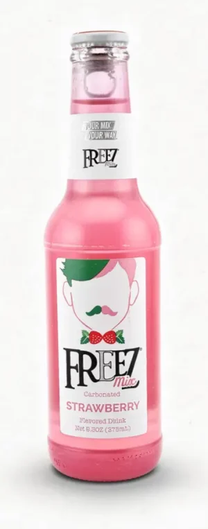 Freez Mix carbonated strawberry flavored drink 6 x 9.3-ounce / 276-ml glass bottles (case of 4 6-packs)
