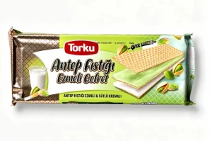 Torku antep fistigi ezmeli gofret, pistachio spread between wafers 5-ounce / 142-grams in wrapper (case of 19)