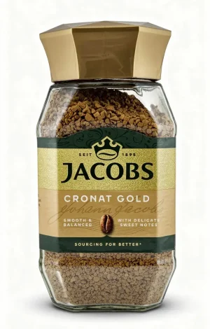 Jacobs Gronat Gold instant coffee 7.05-ounce / 200-gram in glass jar (tray of 6)
