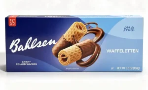 Bahlsen milk waffeletten crispy rolled wafer in chocolate, 3.5-ounce / 100-gram in box (case of 12)