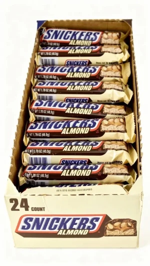 Snickers almond, almonds caramel nougat, 1.76-ounce / 49.9-gram in wrapper (case of 24)