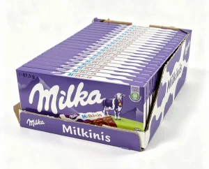 Milka Milkinis chocolate milk cream filled bars, 3.08-ounce / 87.5-gram box (case of 20)