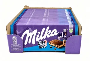 Milka chocolate Chips Ahoy! filled bars, 3.52-ounce / 100-gram box (case of 22)