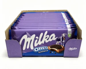 Milka Oreo sandwich bars, 3.25-ounce / 92-gram box (case of 16)