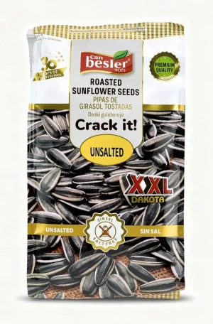 Besler Crack It! unsalted roasted black sunflower seeds XXL, 9-ounce / 256-gram bags (case of 16)