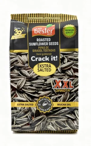 Besler Crack It! extra salted roasted black sunflower seeds XXL, 9-ounce / 256-gram bags (case of 16)