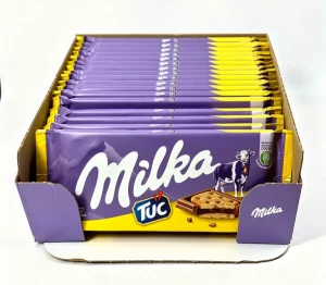 Milka Tuc biscuit sandwich chocolate bars, 3.07-ounce / 87-gram box (case of 18)