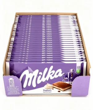 Milka yoghurt filled chocolate bars, 3.52-ounce / 100-gram box (case of 23)