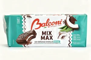 Balconi Mix Max sponge cake with coconut filling, 10-individually wrapped, 11.3-ounce / 350-gram tray in wrapper (case of 15)