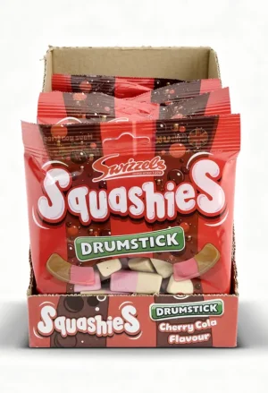 Swizzels Squashies Drumstick cherry cola flavor soft candy, 4.23-ounce / 120-gram hanging bag (case of 12)