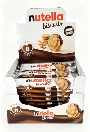 Nutella biscuits hazelnut cream filled biscuits / cookies, 3-count, 41-gram / 1.45-ounce wrappers (case of 28)