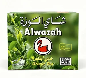 Alwazah Swan green tea, 100x2-gram tea bag boxes (case of 24)
