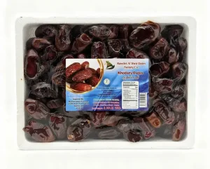 Rawdet Al Shira Dates Factory Co. Khodary dates with pit 1-kg foam trays in box (case of 12)