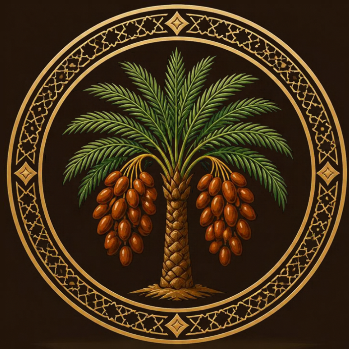 Date palm with ripe dates - Mediterranean Foods