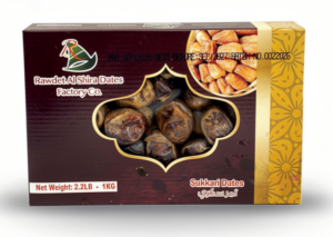 Rawdet Al Shira Dates Factory Co. sukkari dates, 2.2-lb. / 1-kg wrapped boxes (case of 12)